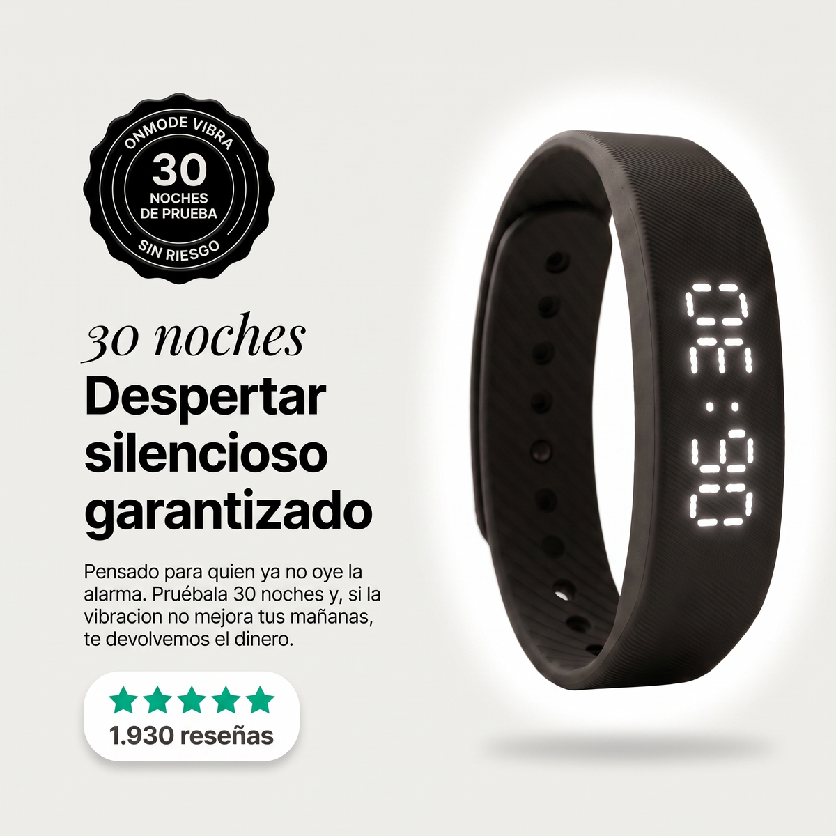 Onmode Vibra™ — Despertador de vibración silencioso